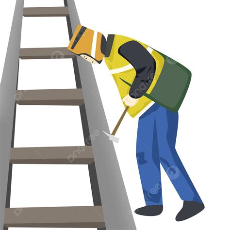 Maintenance Worker Clipart Vector, Hand Drawn Cartoon Railway Staff