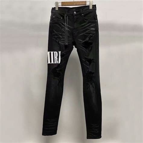 Buy Replica Amiri Logo Embroidered Skinny Jeans In Black Buy Designer