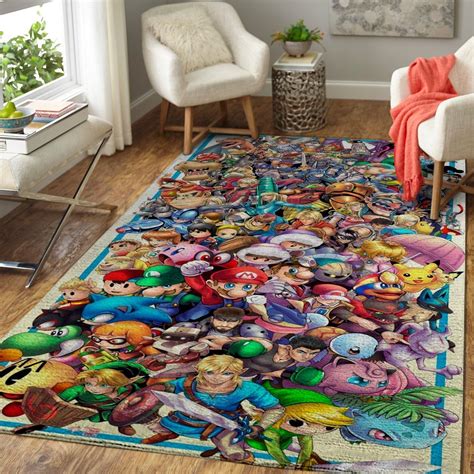 Ein klassisches material für den teppich im schlafzimmer ist baumwolle. Super Smash Bros. Ultimate Area Rug Nintendo Video Game ...