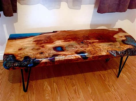 Lakewood this handmade live edge epoxy resin river kitchen table was ordered at the cvcf river table online store, here. SOLD Burr Oak Live edge Character Epoxy resin coffee table