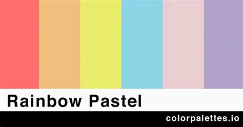 Pastel Rainbow Color Palette Color Palettes