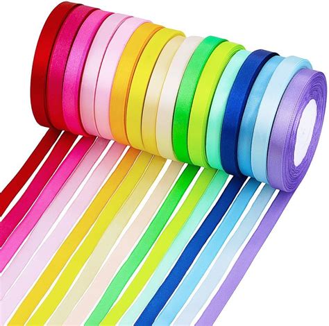 Supla 16 Colors 400 Yard Fabric Ribbon Silk Satin Roll