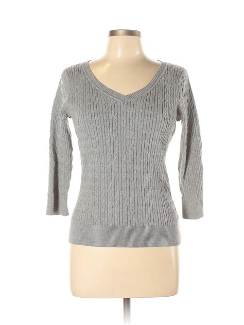 Talbots Women Gray Pullover Sweater L Ebay