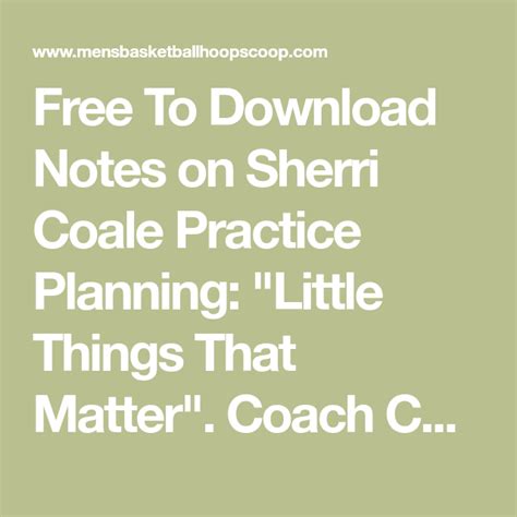 Sherlock holmes is one of the most well known fictional characters of all time, created by author sir arthur conan doyle. Sherri Coale Practice Planning: "Little Things that Matter ...
