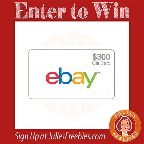You can use your gift card to pay for all or part of your next purchase. Win a $300 eBay Gift Card - Julie's Freebies