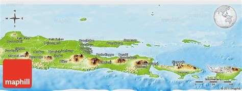 Indonesia maps click here for full size java maps of all the 17,000 islands that make up indonesia, java is king. Physical Panoramic Map of East Java