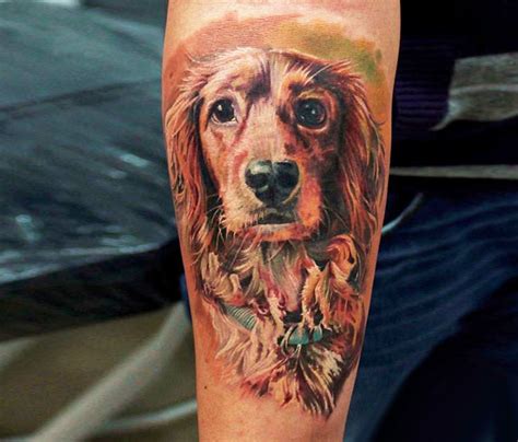 Dog Portrait Tattoo By Led Coult Dog Tattoos Animal Tattoos Girl