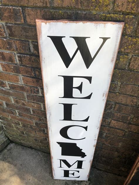 Welcome Sign State Welcome Sign Front Porch Sign Front Etsy