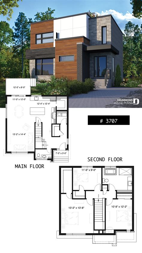Two Storey Modern Cubic House Plan With Pantry Laundry Room Kitchen