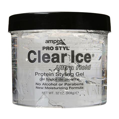 Ampro Clear Ice Ultra Hold Protein Styling Gel 32oz Wholesale Barber Supply