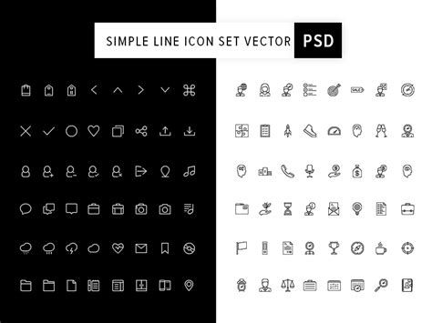 Simple Vector Line Icon Set Icons Fribly