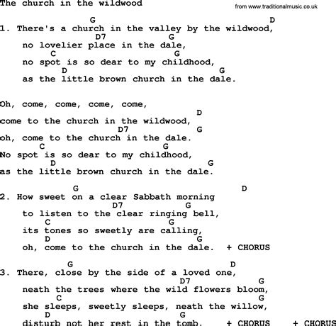 Loretta Lynn Song The Church In The Wildwood Lyrics And Chords