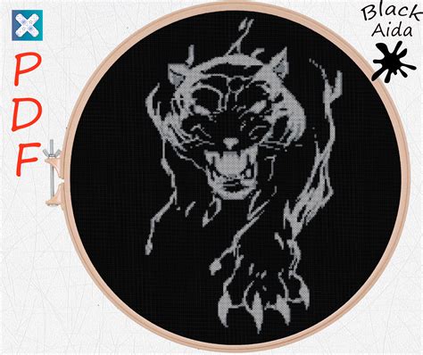 Black Panther Cross Stitch Pattern Animal Cross Stitch Pdf X Stitch
