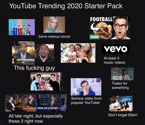 Youtube Trending In 2020 Starter Pack Dark Mode Friendly R