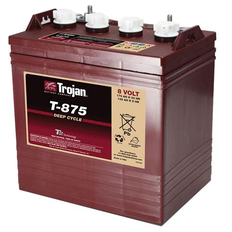 Trojan T 875 Gc8 8v 170ah Deep Cycle Flooded Lead Acid Battery Ebay