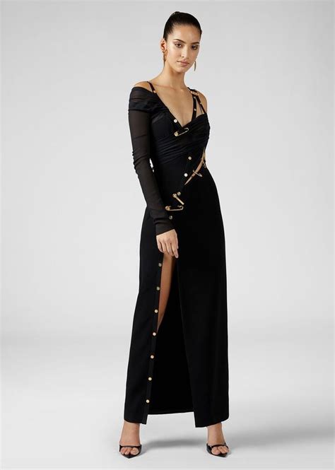 Versace Safety Pin Evening Dress For Women Online Store Eu Versace