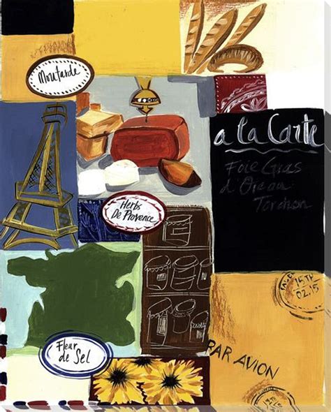 French Collage Wrapped Canvas Giclee Print Wall Art Wall Decor Artwork