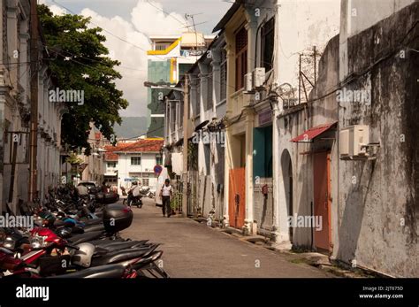 Street Scene Georgetown Penang Malaysia Asia Shop Houses And