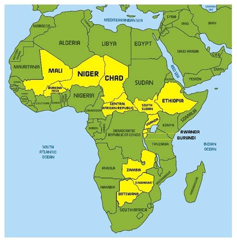 Landlocked Countries In African Continent Download Scientific Diagram