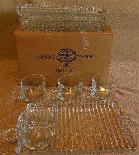 Orchard Crystal Party Snack Luncheon Sets Hazel Atlas Always Used At