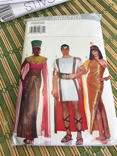 Butterick 3587 Nefertiti Cleopatra And Julius Caesar Costume Pattern Size Xs Xl Etsy