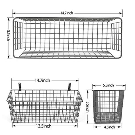 3 Set Extra Large Hanging Wall Basket For Storage Wall Mount Sturdy