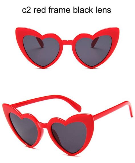 Love Heart Sunglasses Women Brand Design Retro Black White Eyewear Vintage Party Sun Glasses