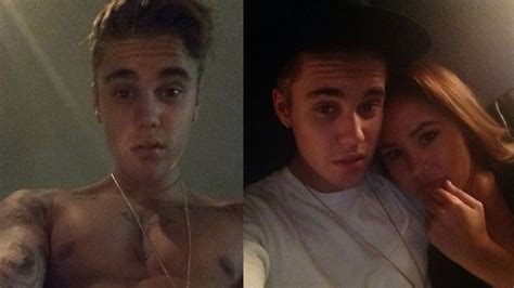 Justin Bieber Almost Nude Selfie Cuddles Up To Gal Pals Youtube