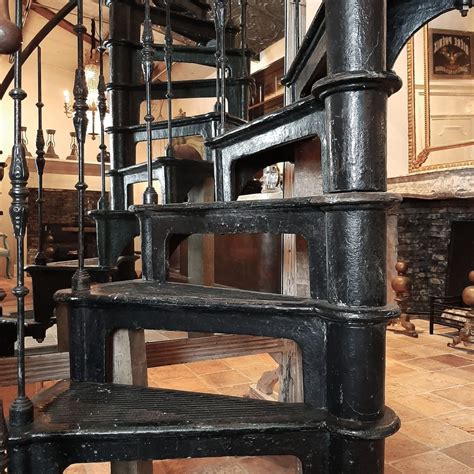 Weland spiral staircases consists of four main components, railings, handrail, stair treads and landings. Old industrial cast iron spiral staircase - Piet Jonker