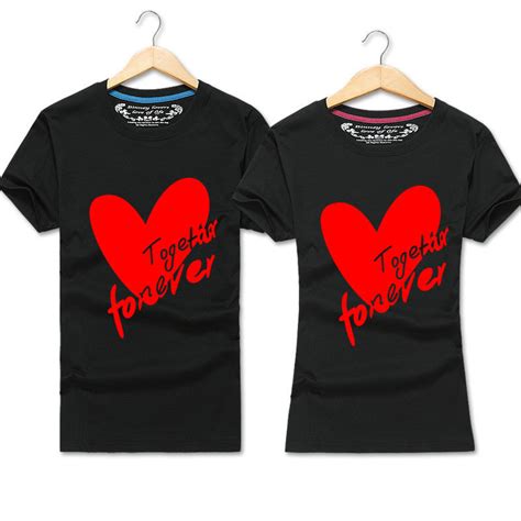 2017 New Fashion Summer Love Couple T Shirt Together Forever Valentine