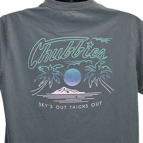 Chubbies Chubbies Skys Out Thighs Out T Shirt Surfing Surfer Gray L