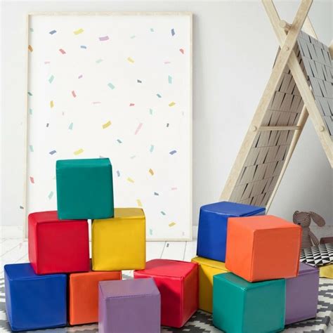 12 Pieces 55 Inch Soft Colorful Foam Building Blocks