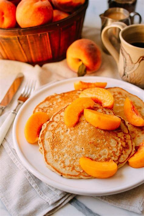 Peach Pancakes With Maple Cream Syrup By Apple Cider
