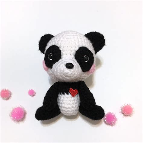 Amigurumi Panda Plush Crochet Panda Doll Kawaii Panda Toy With Etsy