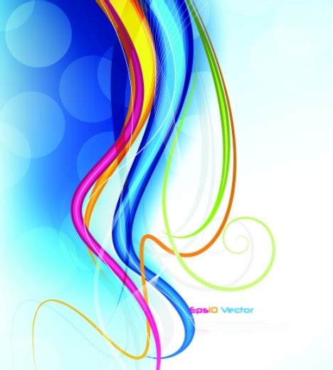 Free Colorful Abstract Curved Lines Background Vector 01 Titanui