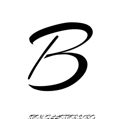 Brushed Cursive Free Printable Letter Stencils With Outline Cutout