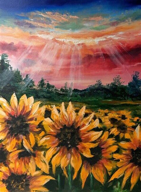 Original Oil Painting T For Her Sunflowers Ukrainian Etsy
