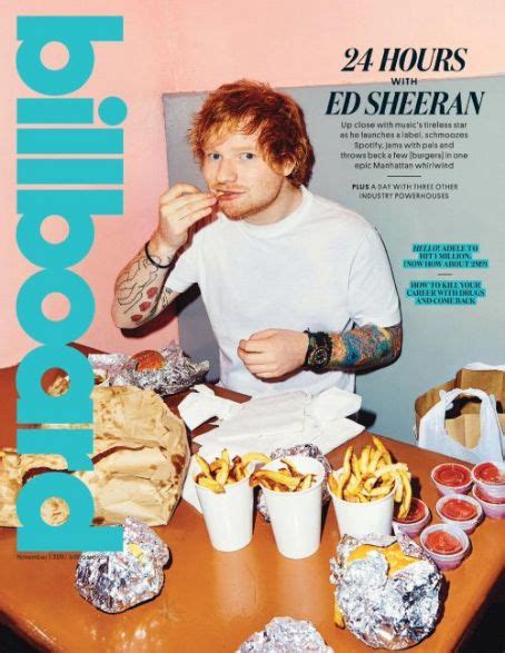 Ed Sheeran Billboard Magazine 07 November 2015 Cover Photo United States