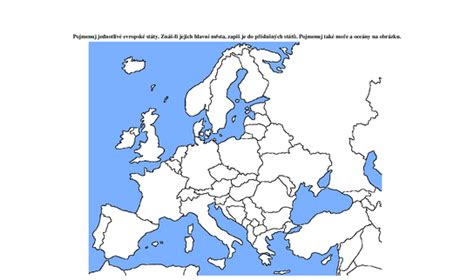 Evropa Slepá Mapa Státy Mapa