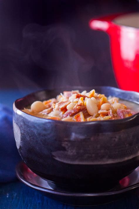 Add a quart of beef, vegetable, or chicken broth and a can of hominy or corn and simmer together. Ham and Bean Soup Recipe with Leftover Ham - Eating Richly