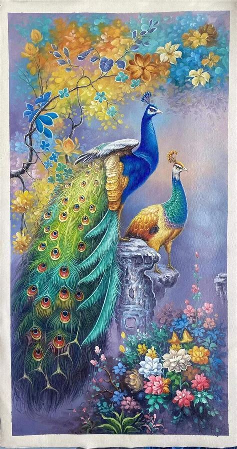 Peacock Painting Vibrant And Elegant Artwork