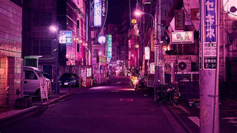 Download Wallpaper 1366x768 Street Neon Night City