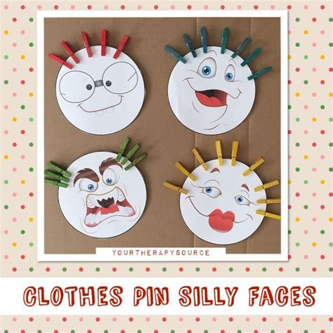 Clothes Pin Silly Faces Your Therapy Source Fine Motor Activities