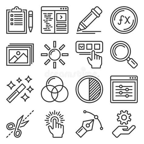 Photo And Video Editor Icons Set Vector Stock Vector Illustration Of