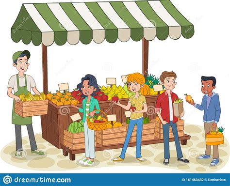 Market Stand Stall For Promotion Sale Shopping Cartoon Vector