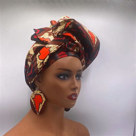 Africa Print Head Wrap African Turban African Head Wraps Etsy Head Wraps For Women African