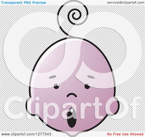 Clipart Of A Surprised Black Baby Face Royalty Free Vector