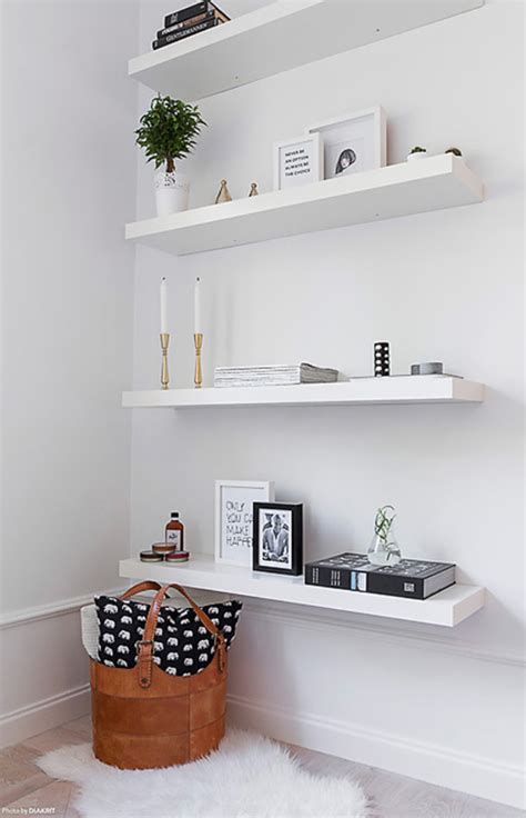 5 Pieces Per Shelf White Floating Shelves Ikea Lack Shelves Shelves