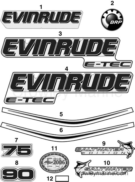 Decals 2008 Evinrude Outboards 90 E90dslscm Crowley Marine