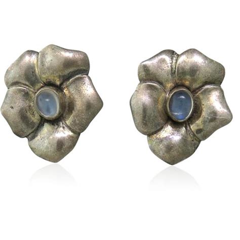 Sterling Silver Moonstone Flower Earrings